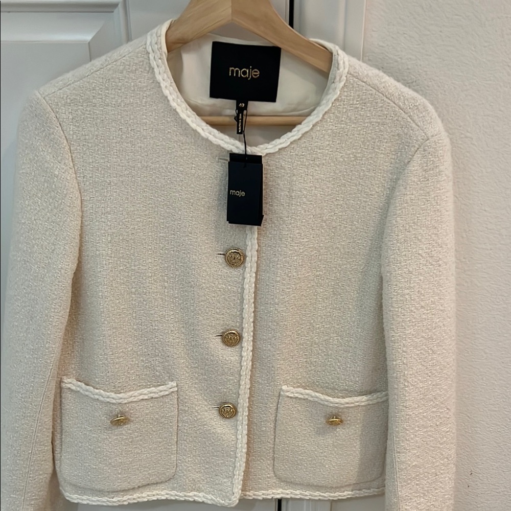 Maje Violetta Tweed Jacket Size 40
